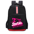 Miniatyrbilde 4 av 5: Barbiee-ryggsekk Ensfarget flerlommet fritidsreiseveske Høykvalitets skolesekk for barn Jentebok Rullesekk BBWW132 28X35cm