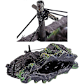 Miniatyrbillede 2 af 3: Pirat Skib Akvarium Landskabspleje Dekoration Ornamenter Simulation Skib Resin Skibsvrag Lille Net Båd (ShiKai)