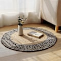 Miniatyrbillede 3 af 5: Japansk vævet tæppe jute rundt gulvmåtte simpelt sofabord måtter soveværelse stue sofa F