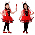 Pikkukuva 1 / 4: Leppäkerttu Fancy Dress -asu Leppäkerttu-asu lapsille, maskipussi ja hanskat, maailman kirjapäivän joulukarnevaalit syntymäpäiväjuhlat koulun cosplay-asu L