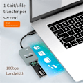 Miniatyrbild 4 av 5: 10Gbps M.2 NVME SSD-kapsling Typ-C M2 PCIE NVME SSD-adapter Verktygsfri Stödjer 2230/42/60/80/2