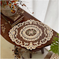 Miniatyrbillede 3 af 5: 2-pak Retro Blonde Dækkeservietter, Franske Hæklede Dækkeservietter, Håndlavede Broderede Bordmåtter, 30x40 cm Beige Dækkeservietter Kopmåtte
