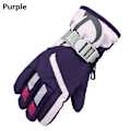 Miniatyrbillede 1 af 5: Termiske skihandsker Børn Børn Vinter Fleece Vandtæt Varm Barn Snowboard Snow Handsker 3 Fingre Til Skiløb Ridning Style1-purple