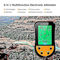 Miniatyrbild 4 av 5: Elektronisk Digital Höjdmätare 8 I 1 Multifunktionell LCD Bakgrundsbelysning Mini Höjdmätare Barometer Kompass Termometer Väderprognos Klocka Kalender För Utomhusbruk