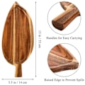Miniatyrbilde 3 av 5: 2 stk. tre serveringsbrett, 33 cm x 14 cm bladformede matserveringsbrett for underholdning, lite ostefat