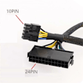 Pikkukuva 2 / 5: 24-nastainen - 10-nastainen adapterikaapeli ATX PSU päävirtalähdekaapeli punottu suojattu kaapeli emolevylle