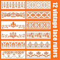 Miniatyrbilde 4 av 5: 12 stk Blomster Border Stensiler Mandala Stensiler Gjenbrukbare Kutte Malermaler for DIY Håndverksstensiler, 30,5 x 10 cm