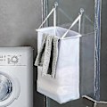 Miniatyrbild 4 av 5: Nätväskkorg för tvätt, väggmonterad, hopfällbar, mesh-material