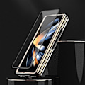 Miniatyrbilde 3 av 5: Z Fold 5 Deksel med Ringstativ & Skjermbeskytter, PU Lær Elektroplettering Alt Inkludert Deksel For Samsung Galaxy Z Fold 5 5g Deksel