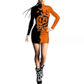 Miniatyrbillede 1 af 3: Kvinders skeletkjole Halloween kostume Stretchy langærmet minikjole COLOR 4 S