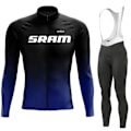 Pikkukuva 1 / 5: SRAM Pro Autumn Cycling Jersey Set Polkupyörän Urheilupuku MTB-univormu Ropa Ciclismo Maantiepyörävaatteet Bicicleta Pitkät ruokalaput housut White 4XL