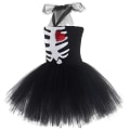 Pikkukuva 5 / 5: Funny Bones -asu taaperoille, lapsille 2023 noitaasu tytöille Purim Söpö pääkalloasu Halloween Cosplay -juhlamekko a5 XL(140)