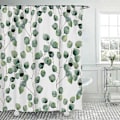 Miniatyrbillede 2 af 5: Blomsterplante Bruseforhæng Bruseforhæng Forhæng Badeværelsesforhæng Polyester Vandtæt Bruseforhængssæt Med Krog 180*180cm
