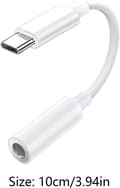 Miniatyrbillede 5 af 5: Type C til Aux-kabel USBC til 3,5 mm lydadapter TypeC hovedtelefonstik 3,5 mm til smartphone tablet bilstereo hvid