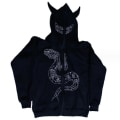 Miniatyrbillede 1 af 4: Unisex 3d Print Hættetrøjer Til Mænd Kvinder Lynlåsjakke Sweatshirt Halloween Cosplay Kostume 2XL