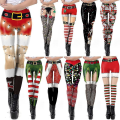 Miniatyrbilde 1 av 5: Kvinner Leggings Mote 3d digitalt trykk Juleleggings Morsomt Sexy trykt Elastisk Jul Skinny Leggings Gotisk SKDK089 XL