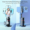 Miniatyrbillede 3 af 4: Automatisk sporings telefonholder med dobbelt fyldlys Telefonholder Bærbar alt-i-en Smart Selfie Stick 360 Rotation Hurtig ansigts- og objektsporing Cam