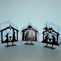 Miniatyrbild 3 av 5: Julkrubba Silhuett Julkrubba Figurer Set Julkrubba Ornament Julkrubba för Staket Pat
