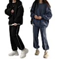 Miniatyrbild 5 av 5: 2023 Tvådelade Set Vinter Höst Lounge Set för Kvinnor Sweatpant Joggers Set Casual Huvtröjor Träningsdräkt Mjukisdress Khaki XL
