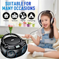 Miniatyrbillede 2 af 5: CD-afspiller Multifunktionel Bærbar Bluetooth CD-afspiller Radio EU-stik