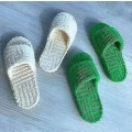 Miniatyrbilde 4 av 5: Terry Toweling Slider Slider Tøfler For Kvinner Jenter Slip-on plysjsko Husholdnings vinterutstyr Green 42