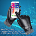 Miniatyrbilde 2 av 5: Skinnhansker for menn. Svart Driving/working Touchscreen Lammeskinn Cashmere Winter