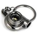 Miniatyrbillede 1 af 4: 1 stk. Auto Poleret Turbo Nøglering, Ring Roterende Nøglering DIY Små Legetøj, til Bilnøgle Dekoration (Sort)