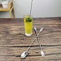 Miniatyrbillede 4 af 4: Rustfri Stål Barske Cocktail Ske Lang og Kort Barske Mælke Te Rørepind 2 stk. ScrollsQY