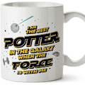 Miniatyrbillede 1 af 2: Potter Krus Bedst i Galaksen The Force is with Me Sjov Gave til Kolleger Keramisk 330 ml Krus
