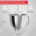 Miniatyrbilde 2 av 5: Rustfri stålbolle for Classic&Artisan Series 4.5-5 QT Tilt-Mixer, 5 Quart 304 Rustfritt Stål Bo