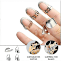 Miniatyrbild 3 av 5: 4 st Metall Tumme Finger Gitarrplektrum Justerbart Gitarrplektrum För Akustisk Gitarr Banjo Ukulele Silver