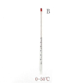 Miniatyrbild 1 av 5: Glas Celsius termometer 0 grader till 50/100 grader 200mm Laboratorieglas