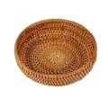 Miniatyrbillede 1 af 5: Håndlavet Efterårs Rattan Vævning Rund Opbevaringskurv Frugtskål Rattan Brødkurv til Køkkenmad