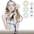 Miniatyrbillede 1 af 4: 2-i-1 LED Selfie Ring Light Bordmonteringslys iPhone Holder med Lys