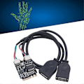 Miniatyrbillede 4 af 5: M.2 til USB Riserkort 480Mbps M.2 KEY A+E til Dobbelt Port USB2.0 Udvidelseskort med Riserkabel til W