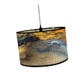 Miniatyrbild 4 av 5: Trumtryck Lampskärm, Tryckt Trumlampskärm, 30 cm Topp x 30 cm Botten x 20 cm Hög Trumformad Lampskärm, Bambulampskärm Endast för Matsal