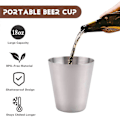 Miniatyrbillede 5 af 5: Poleret 30 ml Mini Shotglas i Rustfrit Stål Drikkevinglas med Læderbetræk til H