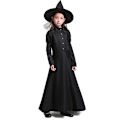 Miniatyrbillede 1 af 5: Flere piger Klassisk sort heks kostume Djævle Spøgelse Tyl Bog Uge Rollespil Cosplay Carnival Halloween Fancy festkjole Black 02 M