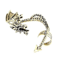 Miniatyrbillede 4 af 5: 1 stk. Kvinder Kreativ Retro Gotisk Punk Graveret Drageform Øre Wrap Øre Cuff Ørering Ikke Piercet Øre Cuff Wrap Clip StudSølv