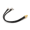 Miniatyrbillede 3 af 5: Y-Formet Sma Hun til 2 X Ts9 Han Stik Splitter Kombineret Pigtail Kabel Rg174 15cm