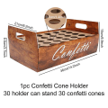 Miniatyrbillede 1 af 3: Bryllup Kraft papirbakke Konfetti kegle Stand Box Bakke til bryllup dekoration Blomster konfetti kegler Rustik bryllup papirholder 30 hole tray12
