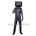 Miniatyrbilde 1 av 4: Barn Gutter Skibidi Toalett Cosplay Bodysuit TV Mann Kamera Mann Spill Skibidi Dop Ja Ja Toalett Halloween Kostyme Fest Jumpsuits G 110 ( M )