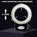 Miniatyrbilde 3 av 5: 144 LED Miniscope Ringlys Ringlys 0 - 100% Justerbar Lampe For Miniscope Ringlys