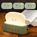 Miniatyrbillede 4 af 5: Toaster Lampe, Toast Natlampe Sød LED, USB Genopladelig, Dæmpbar Varm Toast Lampe med Timer (Grøn)