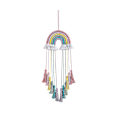 Miniatyrbillede 1 af 5: Nordisk Håndvævet Macrame Regnbue Vægtæppe Vægophæng Vedhæng Børneværelse Farve Dekoration Hjemme Ornament-A