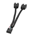 Pikkukuva 1 / 5: Emolevyn 9-nastainen jatkokaapelisovitin USB-otsikkohajotin Naaras 1 - 2 Uros Pöytäkone 9-nastainen USB20 HUB-liitin 15CM