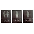 Miniatyrbilde 2 av 5: Mann&Kvinne WC Dekaler Toalettskilt Toalett Skilt Plakett Sølv