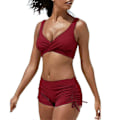 Miniatyrbild 1 av 2: Dam Vadderad Bikini Baddräkt Baddräkt Strandkläder Push-up BH Pojkshorts Set