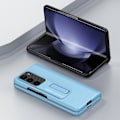 Miniatyrbild 5 av 5: för Samsung Galaxy Z Fold 5 Skal Magnetiskt Gångjärnsskydd, Inbyggt Ställ & Skärmskydd, PU Stötsäkert Skal för Samsung Z Fold 5