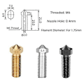 Miniatyrbillede 4 af 5: 15 stk. Dysesæt til Anycubic Vyper, 3D-printerdele Hærdet stål/Rustfrit stål/Messing 0,4 mm N